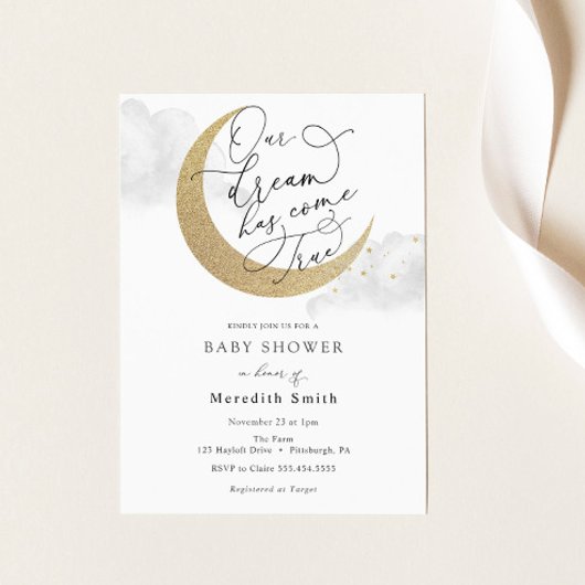 Onze droom is uitgekomen Maan en Sterren Baby Kaart