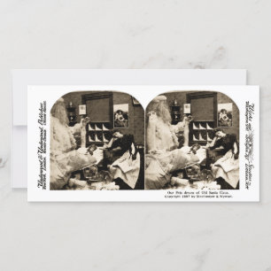 Onze droom van de Oude Kerstman Stereoview 1897 Feestdagenkaart