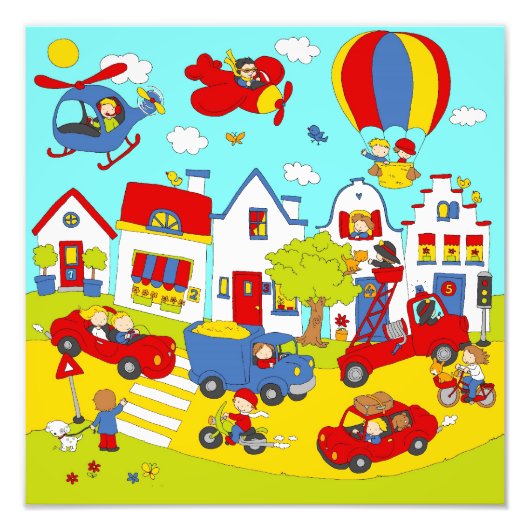 Onze drukke straat foto afdruk (Voorkant)