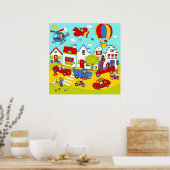 Onze drukke straat poster (Keuken)