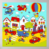 Onze drukke straat poster (Voorkant)