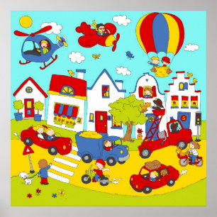 Onze drukke straat poster