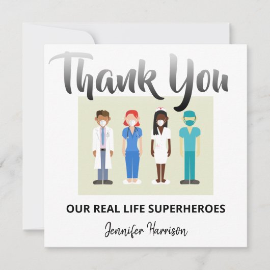 Onze echte superhelden | appreciatie bedankkaart (Voorkant)
