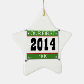 Onze eerste 10K-versiering - 2014 Keramisch Ornament (Rechts)