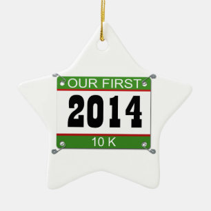Onze eerste 10K-versiering - 2014 Keramisch Ornament
