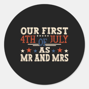 Onze eerste 4 juli als meneer en mevrouw Patriot N Ronde Sticker