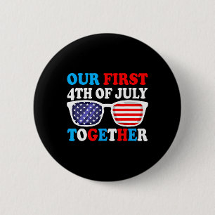 Onze eerste 4 juli samen bijpassende kleding voor ronde button 5,7 cm