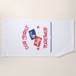 Onze eerste 4 juli samen - koppel strandlaken