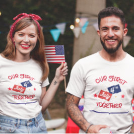 Onze eerste 4 juli samen - paar T-shirt
