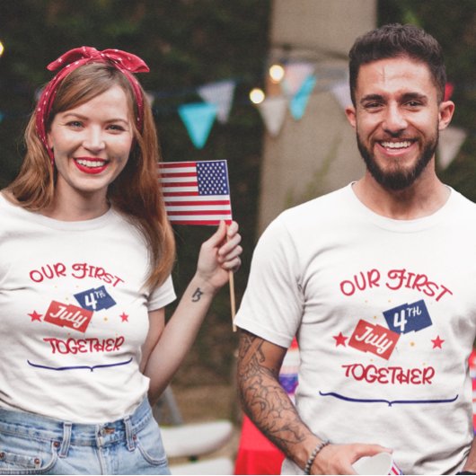Onze eerste 4 juli samen - paar T-shirt