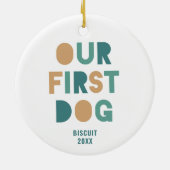 Onze eerste blog maakte een gepersonaliseerd nieuw keramisch ornament (Achterkant)