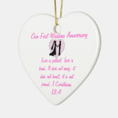 Onze eerste bruiloft Jubileum Heart Ornament (Links)