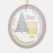 Onze eerste Chrismukkah Tree Menorah Keepomwille F Keramisch Ornament (Links)