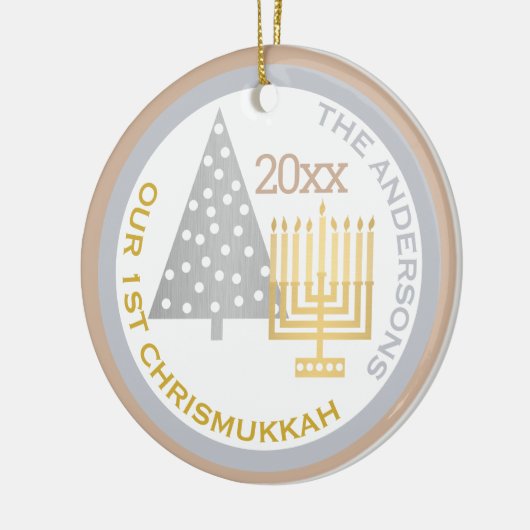 Onze eerste Chrismukkah Tree Menorah Keepomwille F Keramisch Ornament (Links)