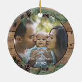 ONZE EERSTE CHRISTMAS SAMEN Cute Deer Family Keramisch Ornament (Achterkant)