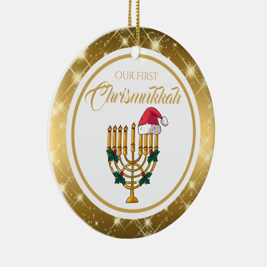 Onze eerste Christusmukkah, Chanoeka Keramisch Ornament (Rechts)