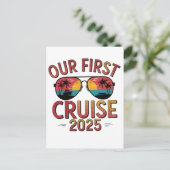 Onze Eerste Cruise 2025 Zomer Trip Matching  Briefkaart (Staand voorkant)