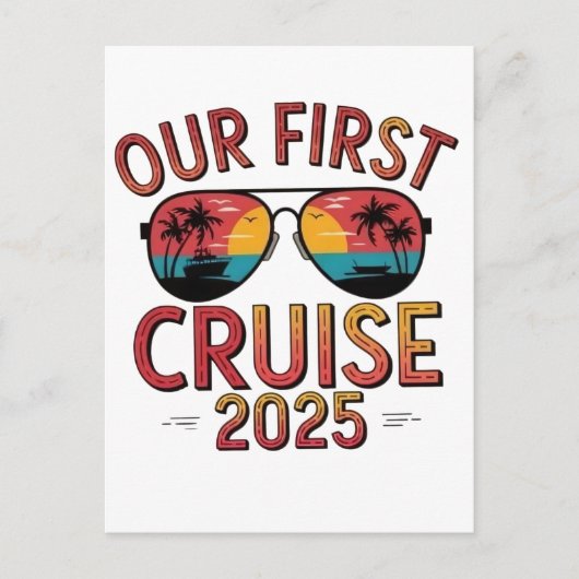 Onze Eerste Cruise 2025 Zomer Trip Matching  Briefkaart (Voorkant)