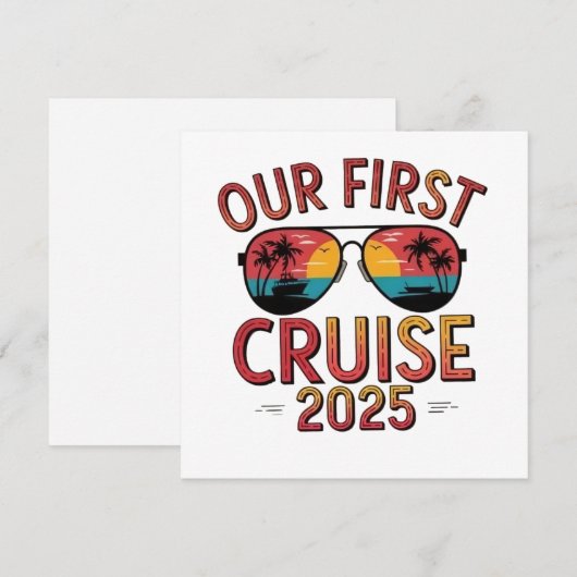 Onze eerste cruise 2025 zomerreis matching feestdagenkaart (Voorkant / Achterkant)