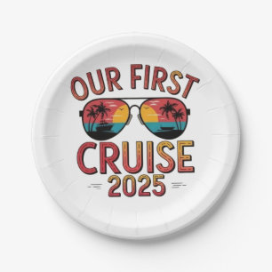 Onze eerste cruise 2025 zomerreis matching papieren bordje