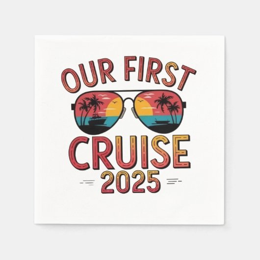 Onze eerste cruise 2025 zomerreis matching servet (Voorkant)