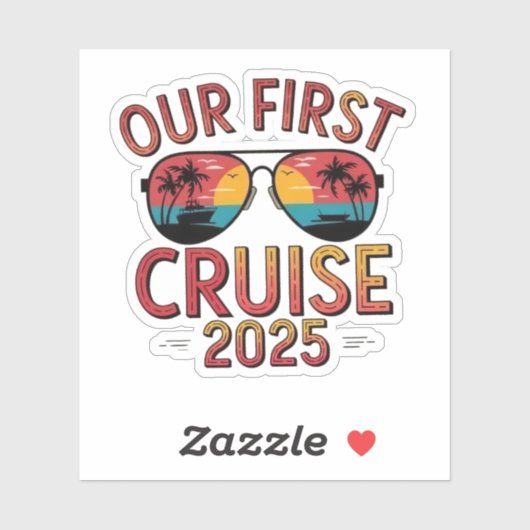 Onze eerste cruise 2025 zomerreis matching sticker (Vel)
