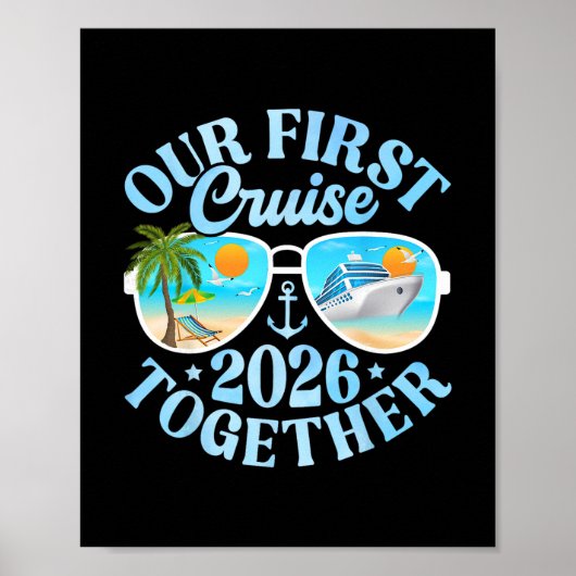 Onze Eerste Cruise 2026 Samen Bijpassend Koppel Fa Poster (Voorkant)