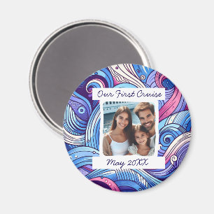 Onze eerste cruise familie vakantie foto souvenir magneet