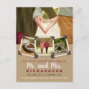 Onze eerste dag van de Valentijn als de heer & mev Feestdagenkaart