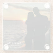 Onze eerste date, paar aangepaste trouwfotografie glazen onderzetter (Achterkant)