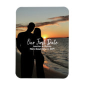 Onze eerste date, paar foto bruiloft Jubileum Magneet (Verticaal)