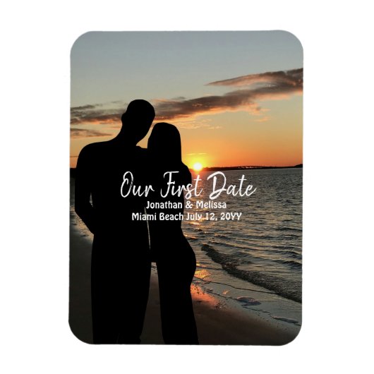 Onze eerste date, paar foto bruiloft Jubileum Magneet (Verticaal)