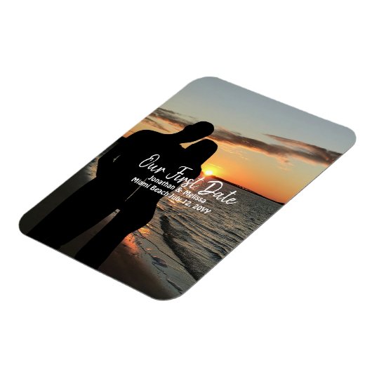 Onze eerste date, paar foto bruiloft Jubileum Magneet (Linkerzijde)