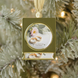 Onze eerste Eid-samen Bannerornament Verguld Banner Ornament