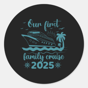 Onze eerste familie cruise 2025 zomervakantie ronde sticker