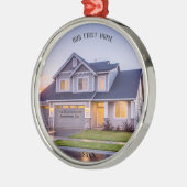 Onze eerste foto thuis | Aangepast met adres | Metalen Ornament (Links)