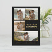 Onze eerste foto van de zwarte en gouden kust feestdagenkaart (Staand voorkant)