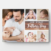 Onze eerste fotocollage van Vaderdag Wood 5 Fotoplaat (voorkant)