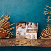 Onze eerste fotocollage van Vaderdag Wood 5 Fotoplaat (Zijkant)