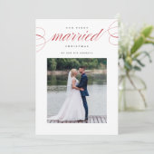 Onze eerste gehuwde kerstfeestkaart feestdagenkaart (Staand voorkant)