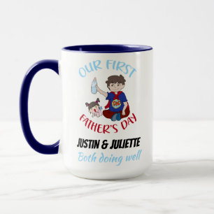 Onze eerste gepersonaliseerde vaderdag mok