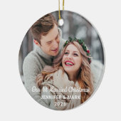 Onze eerste getrouwde hedendaagse foto keramisch ornament (Links)