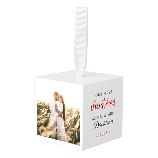 Onze eerste getrouwde kerst bruiloft foto decoratie (Voorkant hoekig)