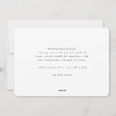 Onze eerste getrouwde kerst bruiloft fotocollage feestdagenkaart (Achterkant)