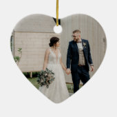 Onze eerste getrouwde kerst Pas getrouwd Keramisch Ornament (Achterkant)