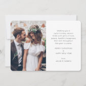 Onze eerste getrouwde kerst Passen getrouwd 2 foto Feestdagenkaart (Achterkant)