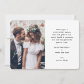 Onze eerste getrouwde kerst Passen getrouwd 4 Foto Feestdagenkaart (Achterkant)