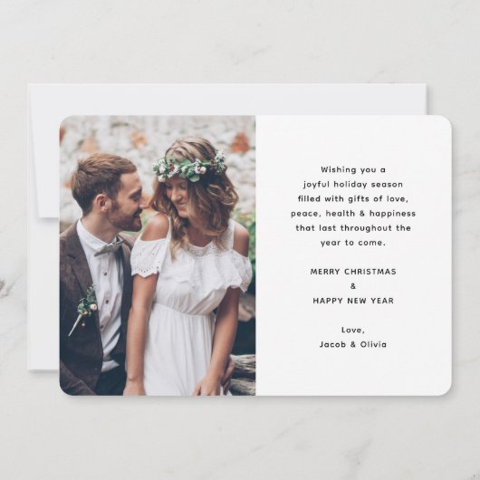 Onze eerste getrouwde kerst Passen getrouwd Foto's Feestdagenkaart (Achterkant)