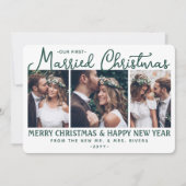 Onze eerste getrouwde kerst Passen getrouwd Foto's Feestdagenkaart (Voorkant)