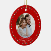 Onze eerste getrouwde kerst rood Ornament (Rechts)